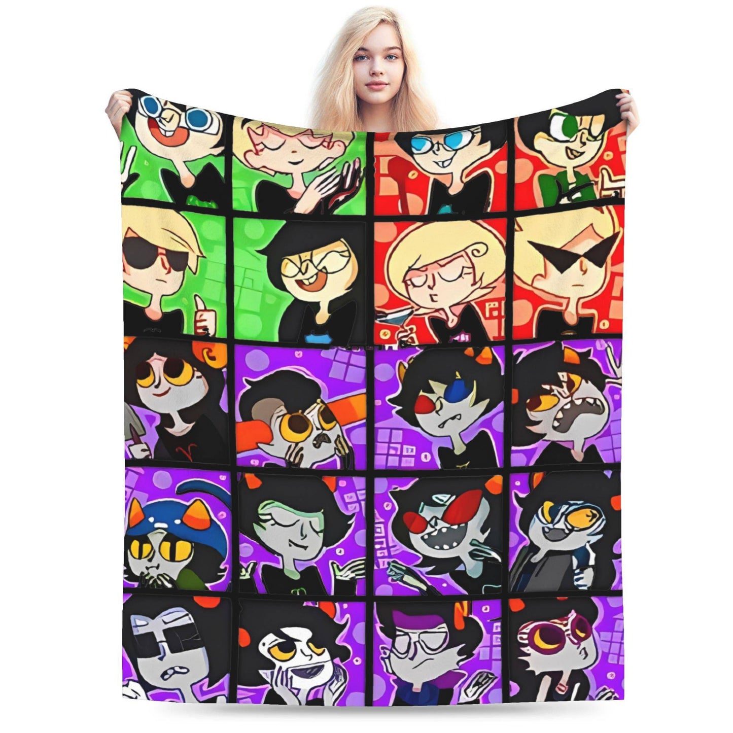 Manta de Flanela Homestucked Manga Cobertor Macio e Quente para Sofá Cama Viagem Engraçado Colcha Capa de Sofá-Cama