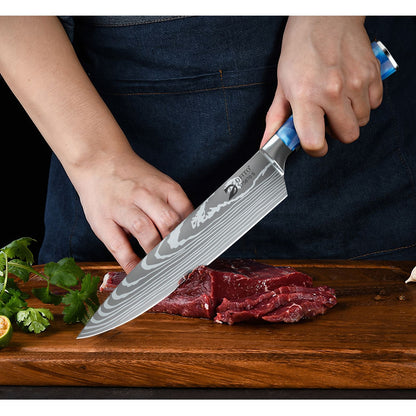 MDHAND 8 Peças Conjunto de Facas de Cozinha Faca de Chef Multiuso Desossar Cutelo para Carne Frutas Pão Faca Santoku Japonesa com Capa