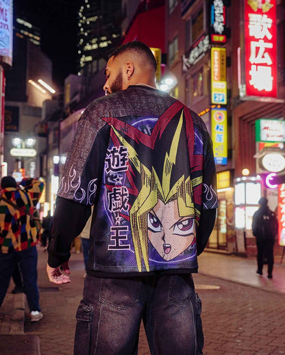 Young American oversized T-shirt summer new casual sports fitness quick drying breathable printed large mesh short sleeved shirt