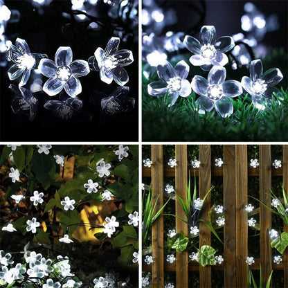 Solar Led String Lights Outdoor Cherry Flowers String Lights With 8 Modes Lighting Camping Garden Christmas Decor Solar Lamp