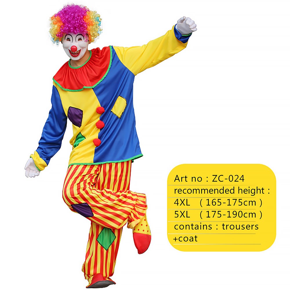 12 Styles Adult Men Costumes Funny Circus Naughty Magician Cosplay Carnival Party Clown Costume Christmas gift surprise party