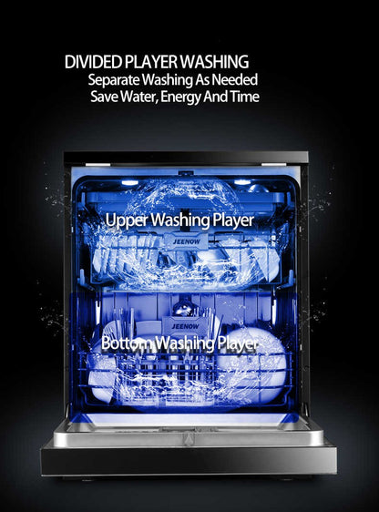 Stainless Steel Dishwasher, 8 Program Freestanding Dish Washing Machine, 598x600x845mm Premium Electric Kitchen Appliance