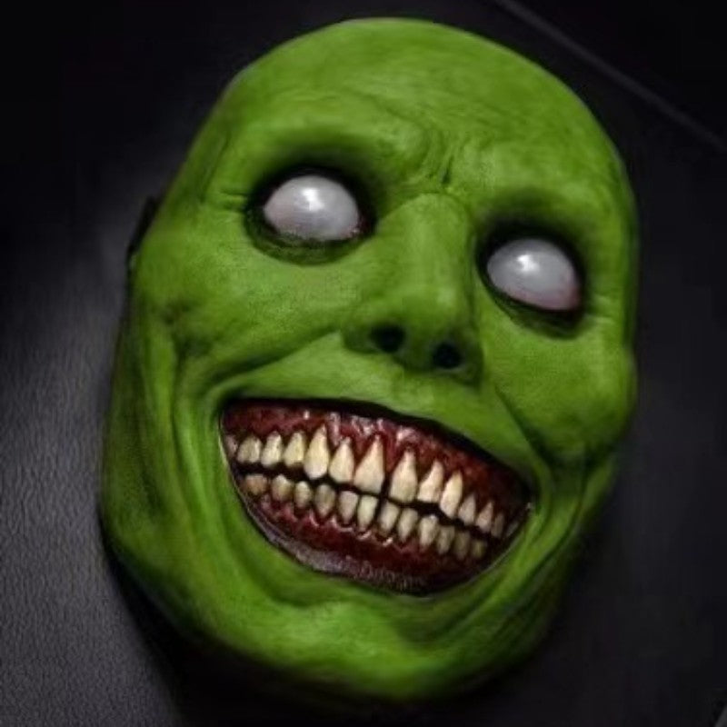 Scary Demon Halloween Mask Creepy White Face Cover Cosplay Prop for Haunted House Horror Party Costume Dress Up