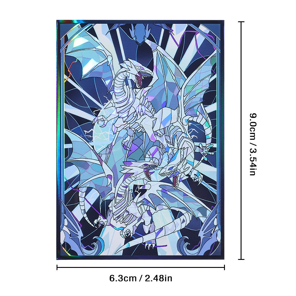 63x90mm 50-100pçs Protetores de Cartas Olhos Azuis Dragão Branco Anime para Jogos de Tabuleiro Cards Colecionáveis para YGO