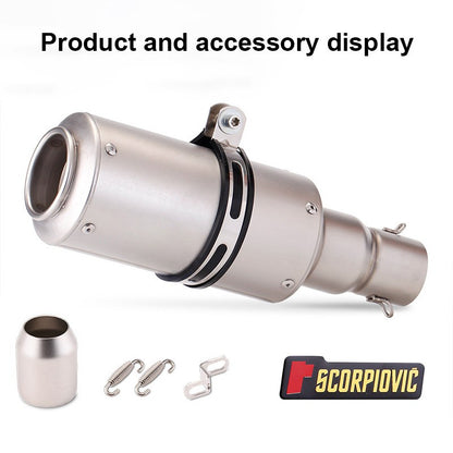 Universal 51mm Motorcycle Modified Exhaust Pipe, Grenade Shaped Stainless Steel Motorcycle Exhaust Pipe Motorbike Accessorie