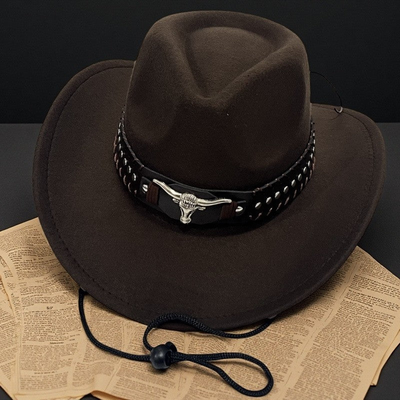 Rivet Hat Outdoor Felt Hat Western Hat Windproof For Windy Conditions Horseback Riding Western Events