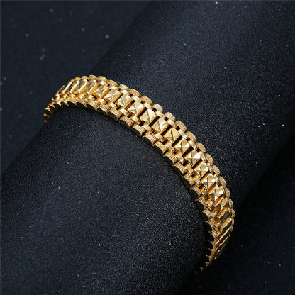 Pulseiras Masculinas de Elo Grosso Pulseira Masculina Atacado 2021 Corrente de Elo Cor Ouro Para Homens Mulheres Joias