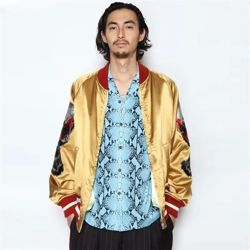 Classics Summer WACKO MARIA Shirts Full Print Leopard Rayon Short-sleeved Real Photos Hawaiian Shirt for Men Women