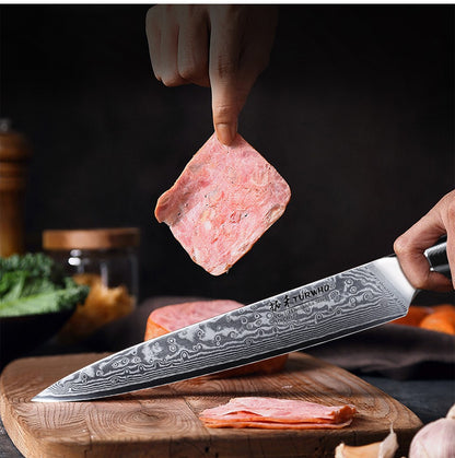 Conjunto de Facas TURWHO 1-6 Peças Aço Damasco 67 Camadas Facas de Cozinha Santoku Faca de Chef Faca Multiuso Para Pão Ferramentas de Cozinha