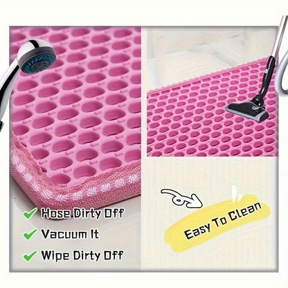 1 tapete grande para caixa de areia de gato - Design avançado de colmeia de camada dupla, impermeável à urina, fácil limpeza, controle de sujeira, mantenha limpo