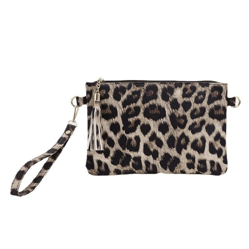Women Handbag Clutch Leopard Print Cow Print Small Bag Purse Party Large Capacity Envelope Wristlet Bag PU Briefcase