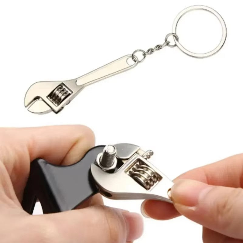 1 Chave inglesa multifuncional mini, Chave de boca mini, Ferramenta manual portátil, Chave inglesa de mandíbula, Chaveiro, Ferramenta de chave ajustável