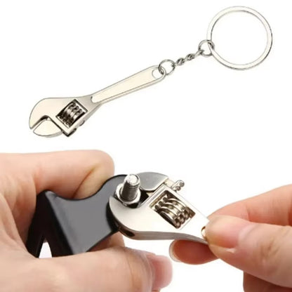 1 Chave inglesa multifuncional mini, Chave de boca mini, Ferramenta manual portátil, Chave inglesa de mandíbula, Chaveiro, Ferramenta de chave ajustável