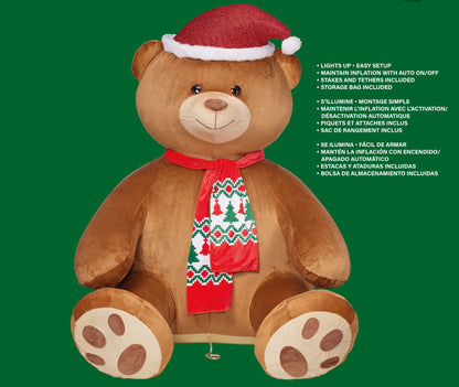 8ft Tall (245cm) Christmas Inflatable Christmas Bear