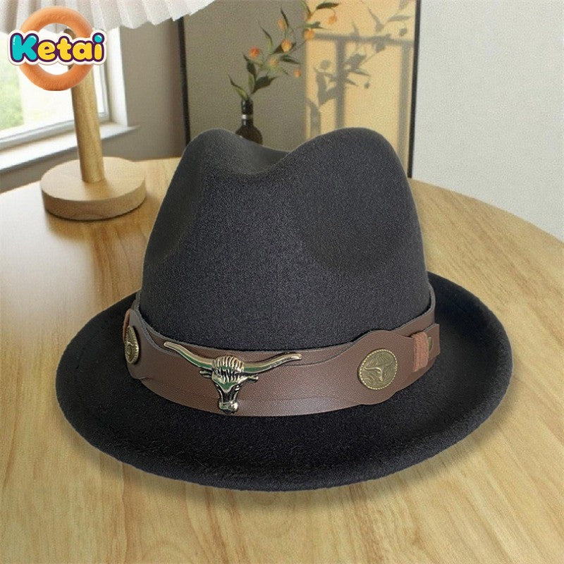 New Autumn and Winter Fashionable and Atmospheric Men's Jazz Hat with Sunshade, Lightweight and Luxurious Style Men's Jazz Hat