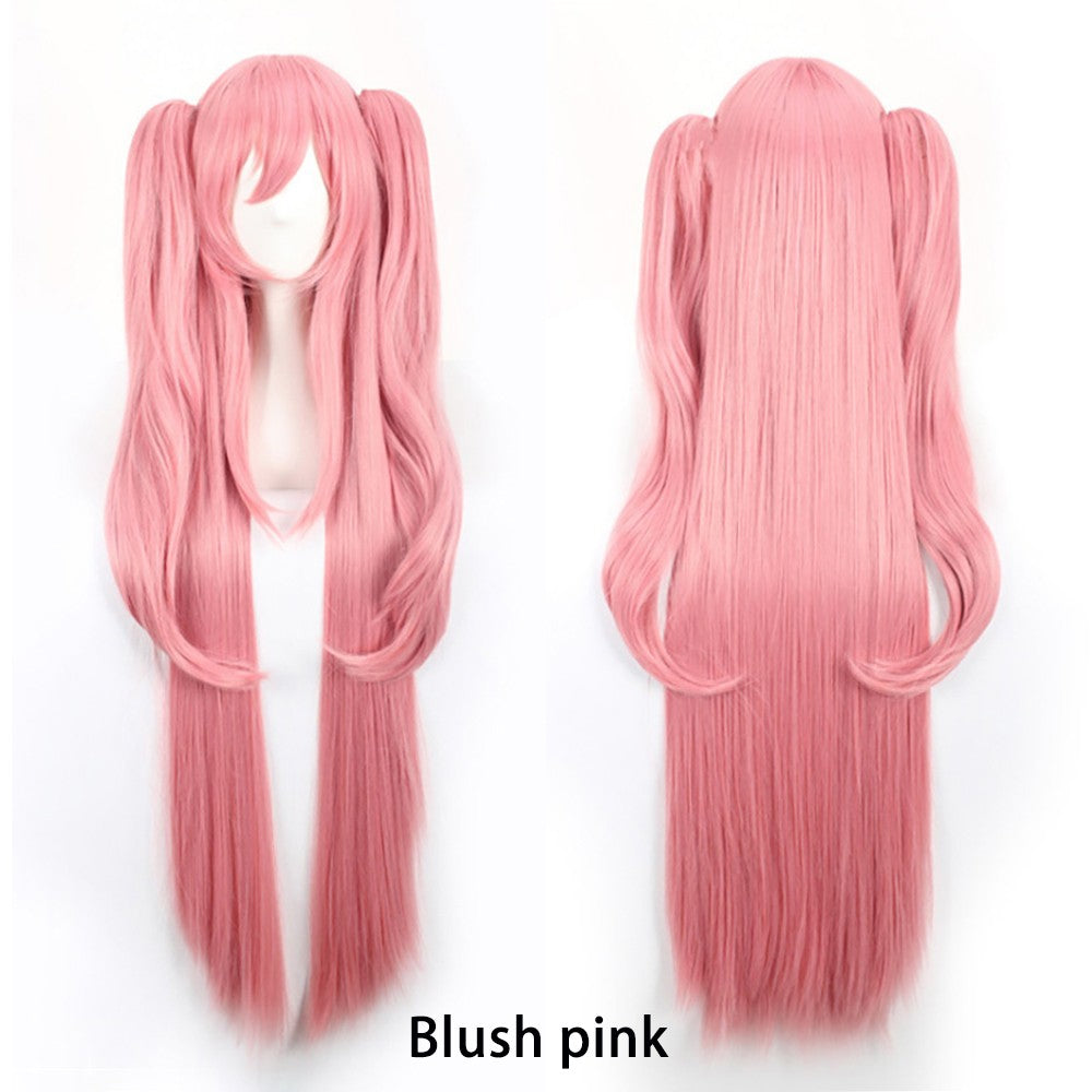 The Ending Seraphim Krul Tepes Cosplay Synthetic Hair 38-Inch Vampire Witch Halloween Theme Party Anime Wig In Cherry Pink