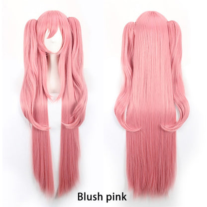The Ending Seraphim Krul Tepes Cosplay Synthetic Hair 38-Inch Vampire Witch Halloween Theme Party Anime Wig In Cherry Pink