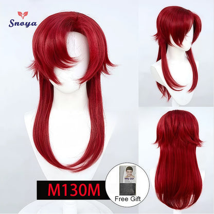 Snoya Versatile Long Synthetic Wolf Tail Cosplay Wig Suitable for Cosplay Parties Halloween Gaming And Anime Red Purple Yellow