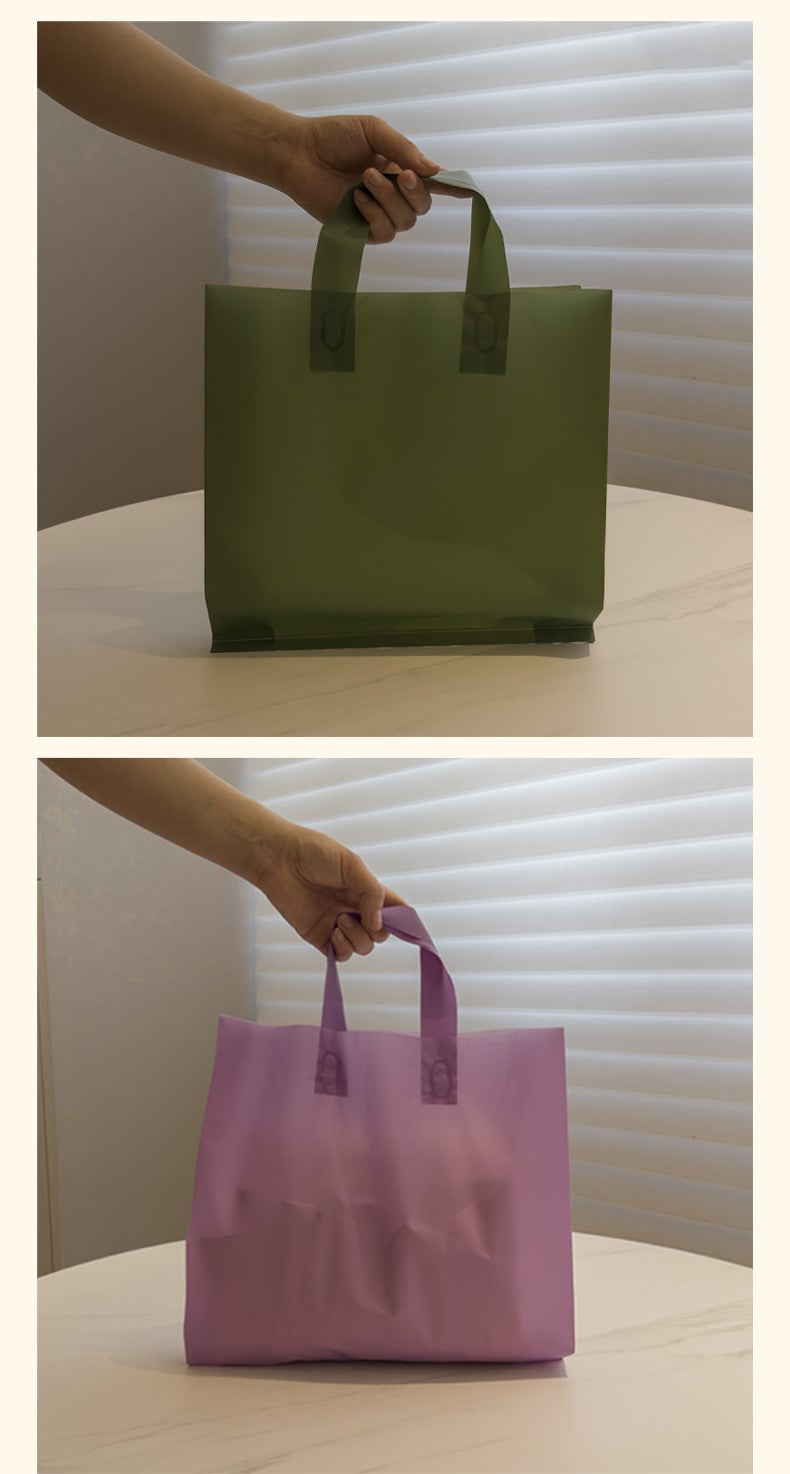 50pcs frosted tote bags cosmetics store gift bags printed logo simple fashion packaging bags plastic bags custom wholesale