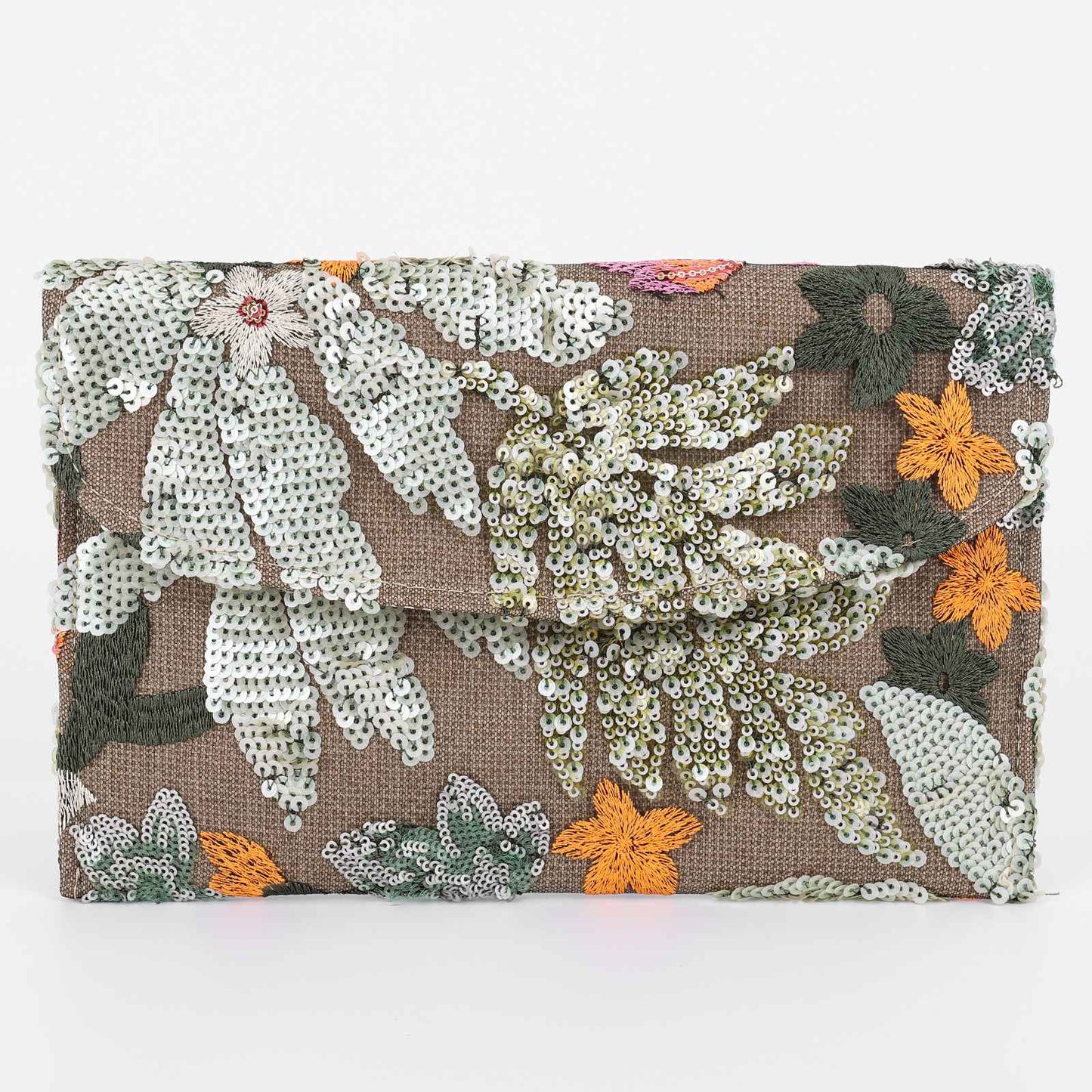 Straw Bag Evening Clutch Sequin Envelope Package Embroidered Handbag for Wedding Vacation Travel