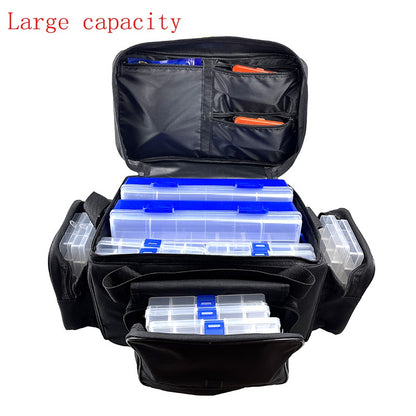 50*30*25cm Bolsa de Pesca Impermeável de Nylon Grande Capacidade Multiúso Bolsas de Ombro de Pesca de Duas Camadas para Atividades ao Ar Livre