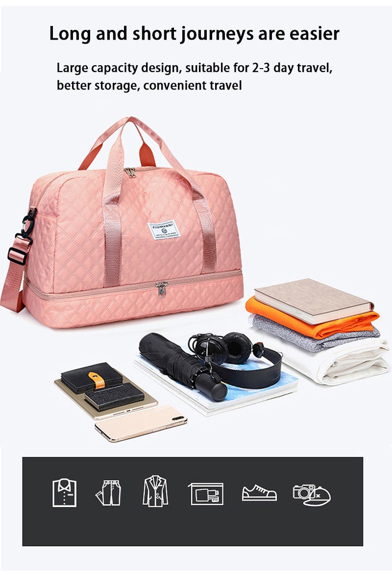 Fashionable Multifunctional Travel Luggage Bag with Independent Shoe Compartment,Suitable for Travel,Sports and Fitness,Camping