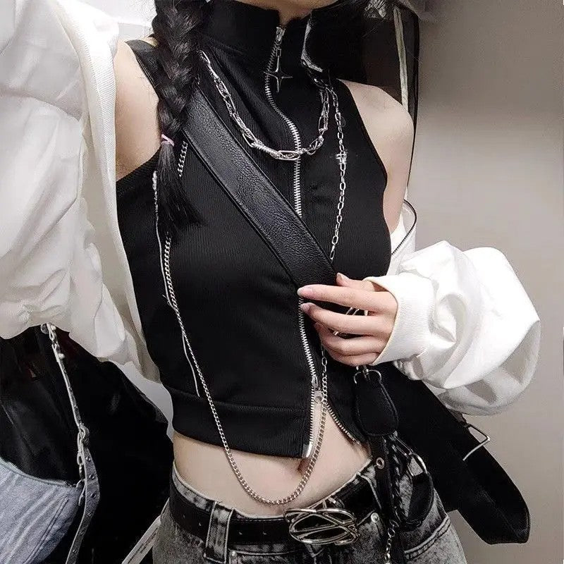 Harajuku Retro Coat Costume Spring Autumn Punk Gothic Jacket Sexy Rock Vest Suit Top Uniform Carnival Clothes Outfit Props