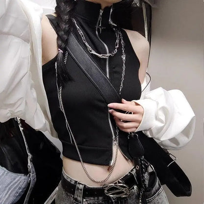 Harajuku Retro Coat Costume Spring Autumn Punk Gothic Jacket Sexy Rock Vest Suit Top Uniform Carnival Clothes Outfit Props
