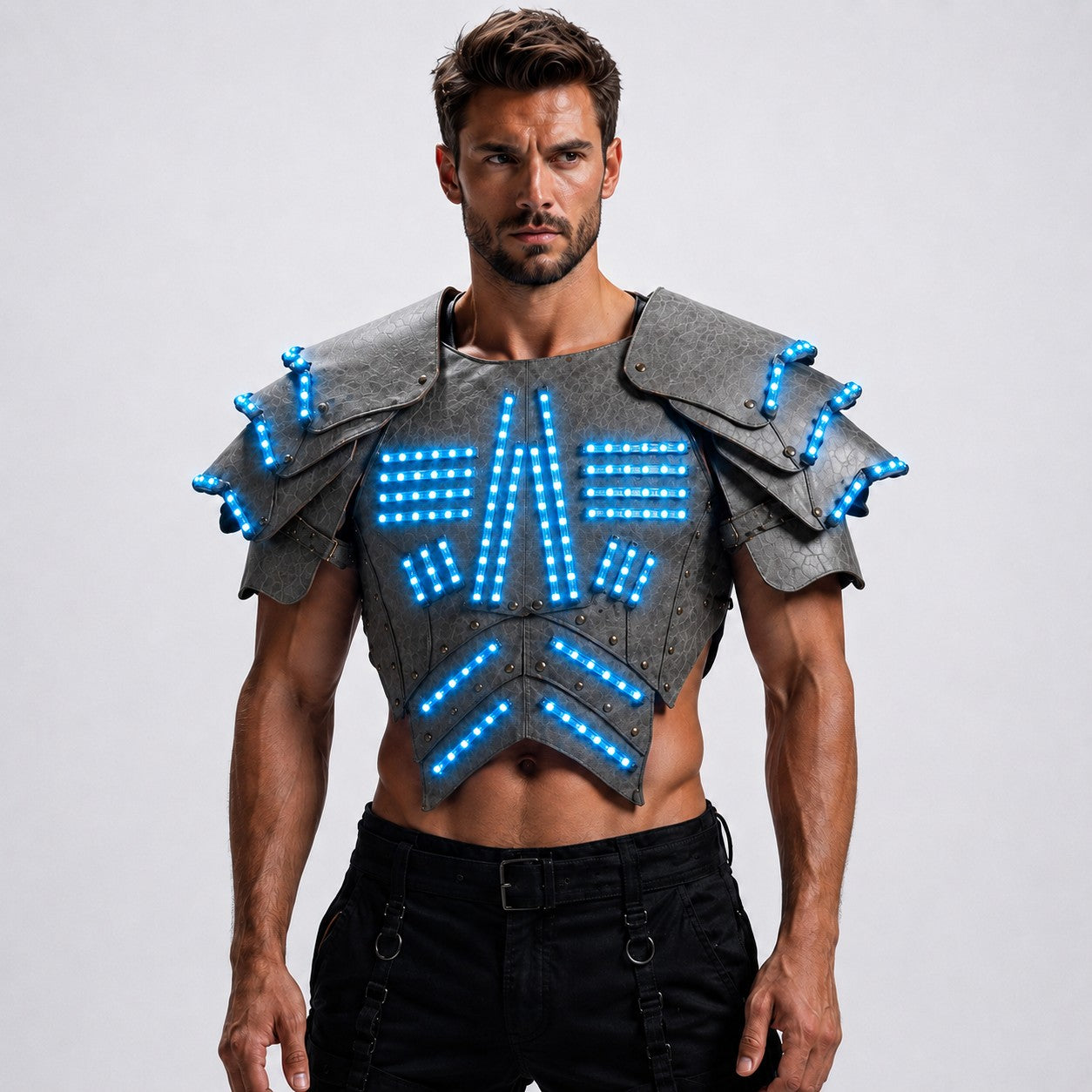 Cyber LED Glow Armor Cape – Illuminated Cosplay & Club Wear