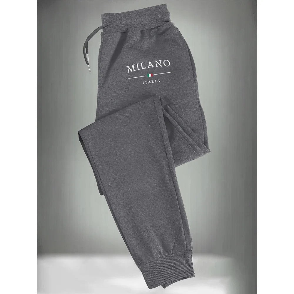 Calças Masculinas Casuais Reta Slim Fit Elástico na Cintura Jogger Coreano Clássico Azul Preto Cinza Calças Masculinas