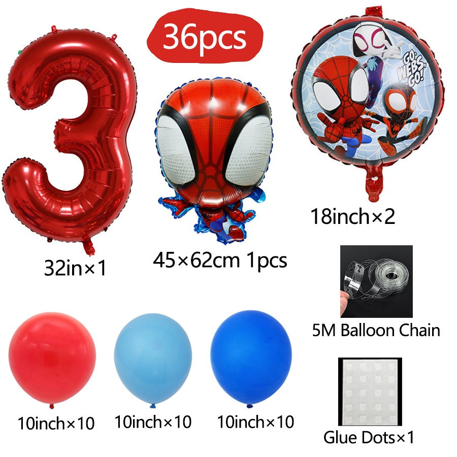 Spidey Giant Balloons Red Spider Aluminum Foil Balloon Superhero Birthday Party Decoration Party Photo Props Baby Shower Globos