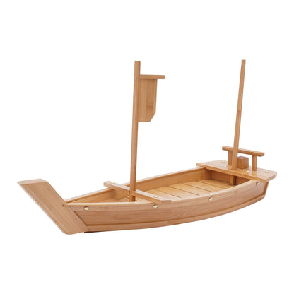Barco de Madeira para Sushi 71 cm para Restaurante ou Casa, Bandeja Grande para Servir Sushi para Uso em Restaurantes