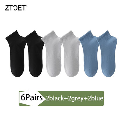 6Pairs Men Socks Combed Cotton Mesh Breathable Odor proof and antibacterial Spring Summer for Male sock New High Quality Man