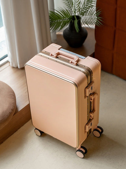 Nova Mala de Alta Qualidade 20" de Bordo para Viagem Trolley Bag Estrutura de Alumínio Atualizada com Trava Bagagem de Rodinhas Material ABS+PC