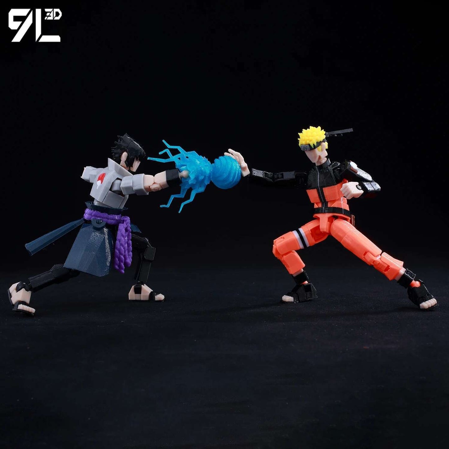 9L3D Lucky13 TITAN13 Rasengan Sasuke Uchiha 3D Figure - Susanoo & Fireball Jutsu Pose with Katana,Dummy13 T13 Anime Action Model