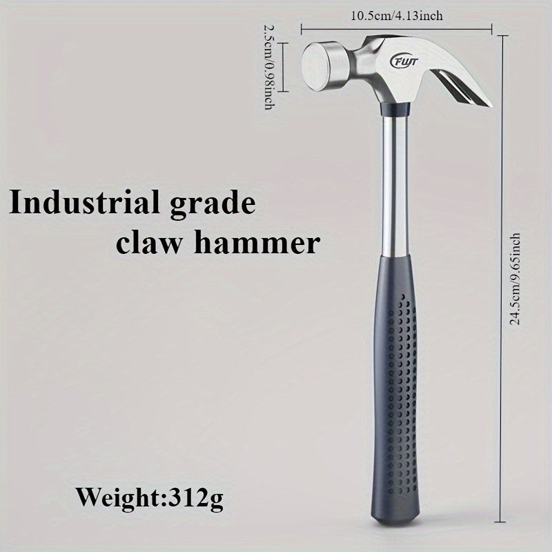 Martelo de Garra com Cabo Antiderrapante, Aço Cromo Vanádio, Ideal para Bricolagem, Decoração, Manutenção e Uso em Emergências