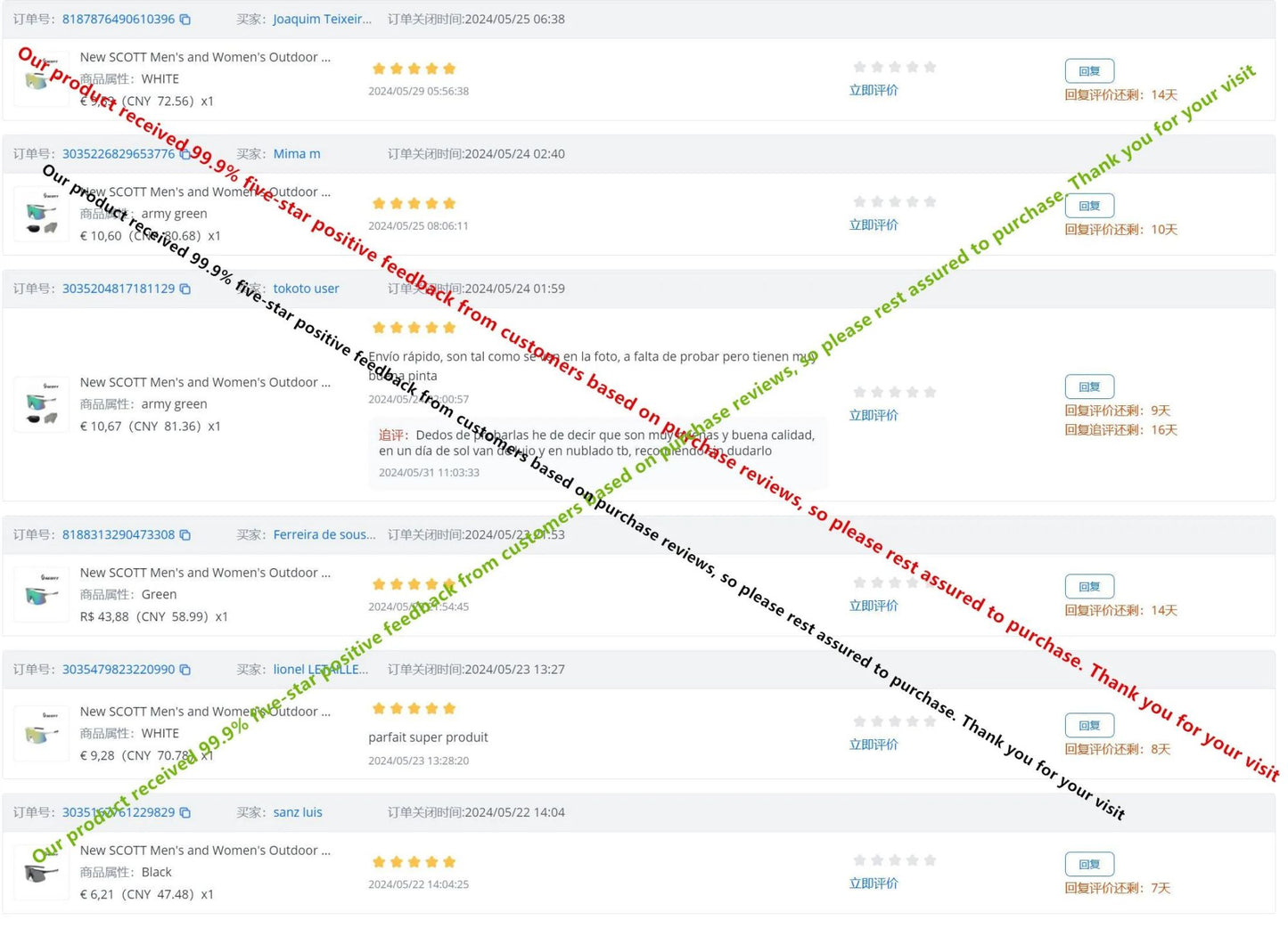 Men's and women's outdoor sports cycling glasses, UV400 protection, cycling, driving, travel sunglasses in 7 colors