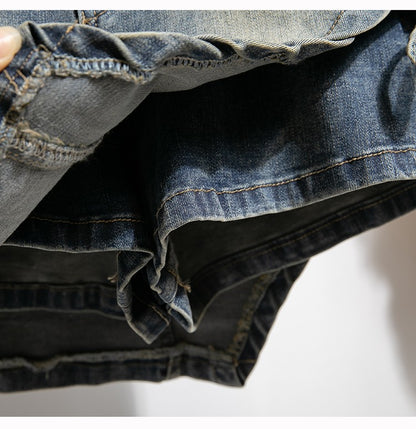Plus Size Denim Skirt For Women Summer 2024 New High Waisted Mini Blue Jeans Skirts With Lining Korean Fashion Mini Skirt Woman