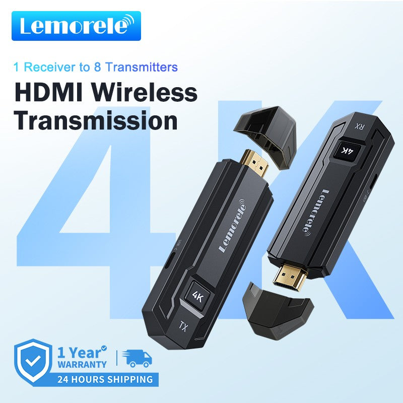 Kit Transmissor e Receptor de Vídeo HDMI Sem Fio Lemorele P50 4K, Extensor HDMI para Monitor, Projetor, HDTV, para PC, Câmera, Laptop