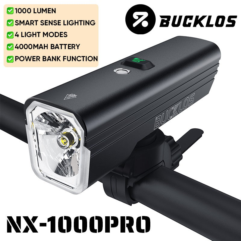 BUCKLOS 1000/1500/2000LM Bike Headlight Smart Sensor Aluminum Alloy Bicycle Front Light IPX5 Waterproof Rechargeable Bike Lamp