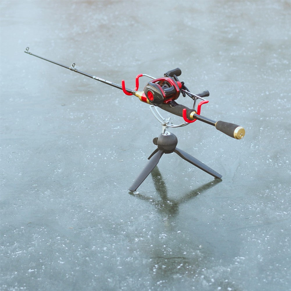 Suporte de Vara de Pesca de Gelo Dupla Cabeça Suporte Portátil para Vara de Pesca de Gelo Fácil Instalação Suporte de Vara de Inverno para Equipamento de Pesca de Inverno Mar