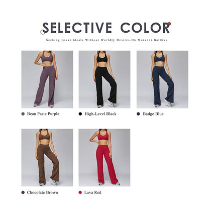 Hearuisavy Sports Set Women Gym H-Back Brushed-Feel Yoga Bra Running Breathable Quick Dry Tight Fitness Top High Waisted Pants