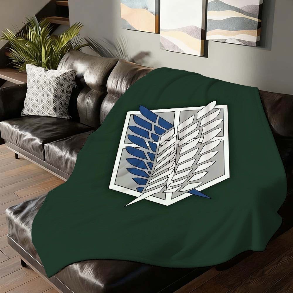 Adventure anime A-Attack O-On T-Titan Blanket For Sofa Office Bed Plane Travel Sleep Read Relax Camping Soft And Warm