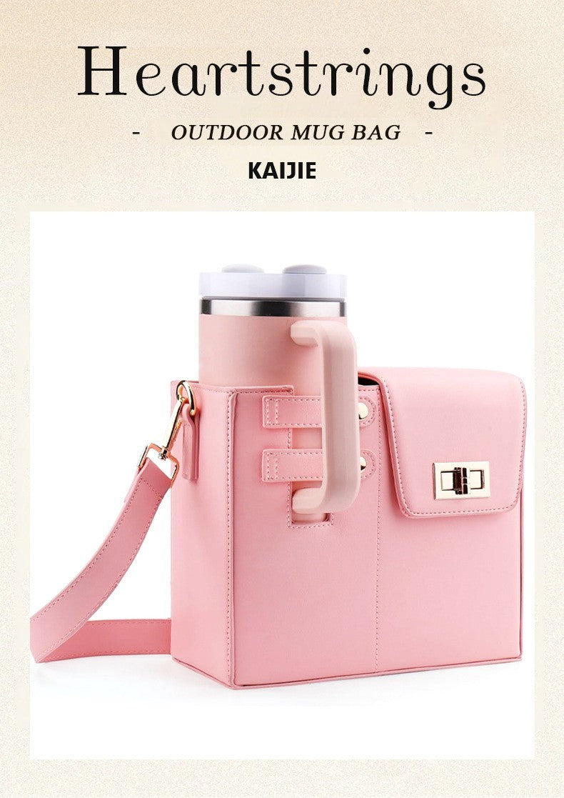 Water Bottle Bag Outdoor Portable Crossbody Multifunctional Universal Protection Pouch Single Shoulder Solid Color Storage