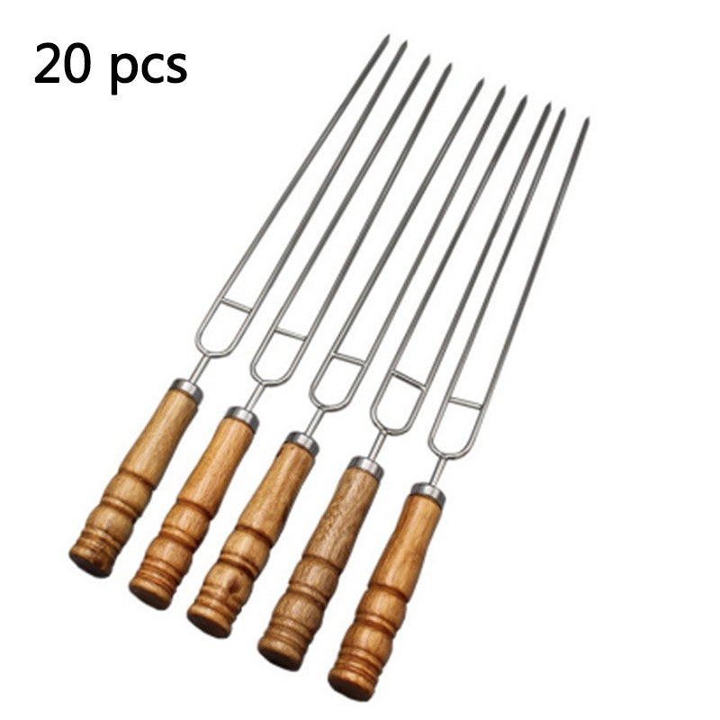 5pcs/10pcs/20pcs Stainless Steel U-Shaped Barbecue Brazing Fork Needle Grilling Skewers Double Prong BBQ Tools BBQgrill outdoor