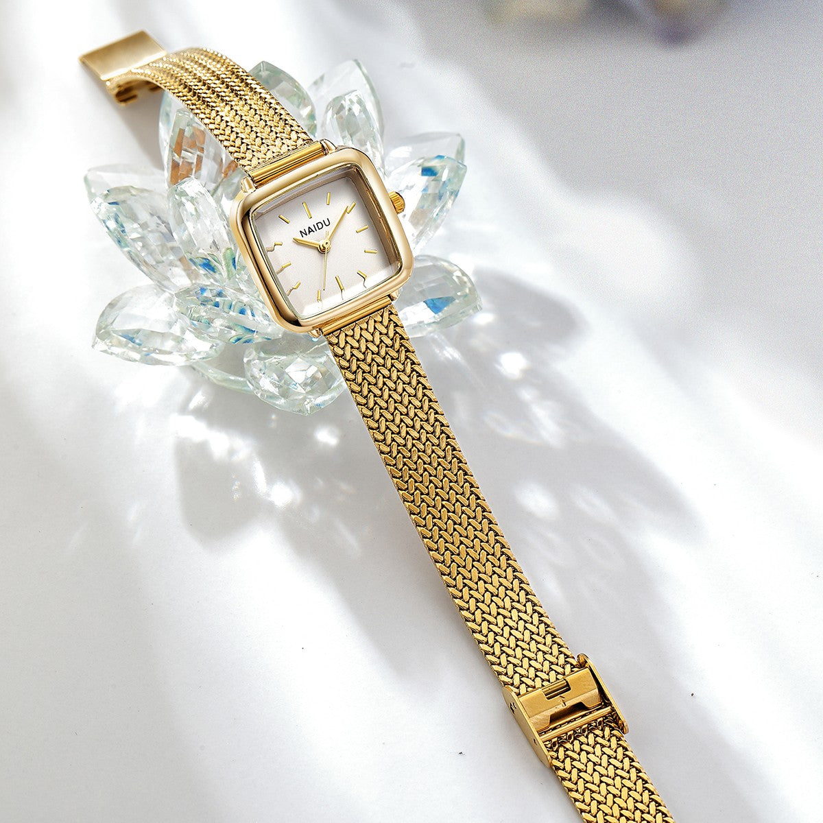 Ladies Small Square Watch Stainless Steel Strap Literary Fashion Retro Quartz Watch