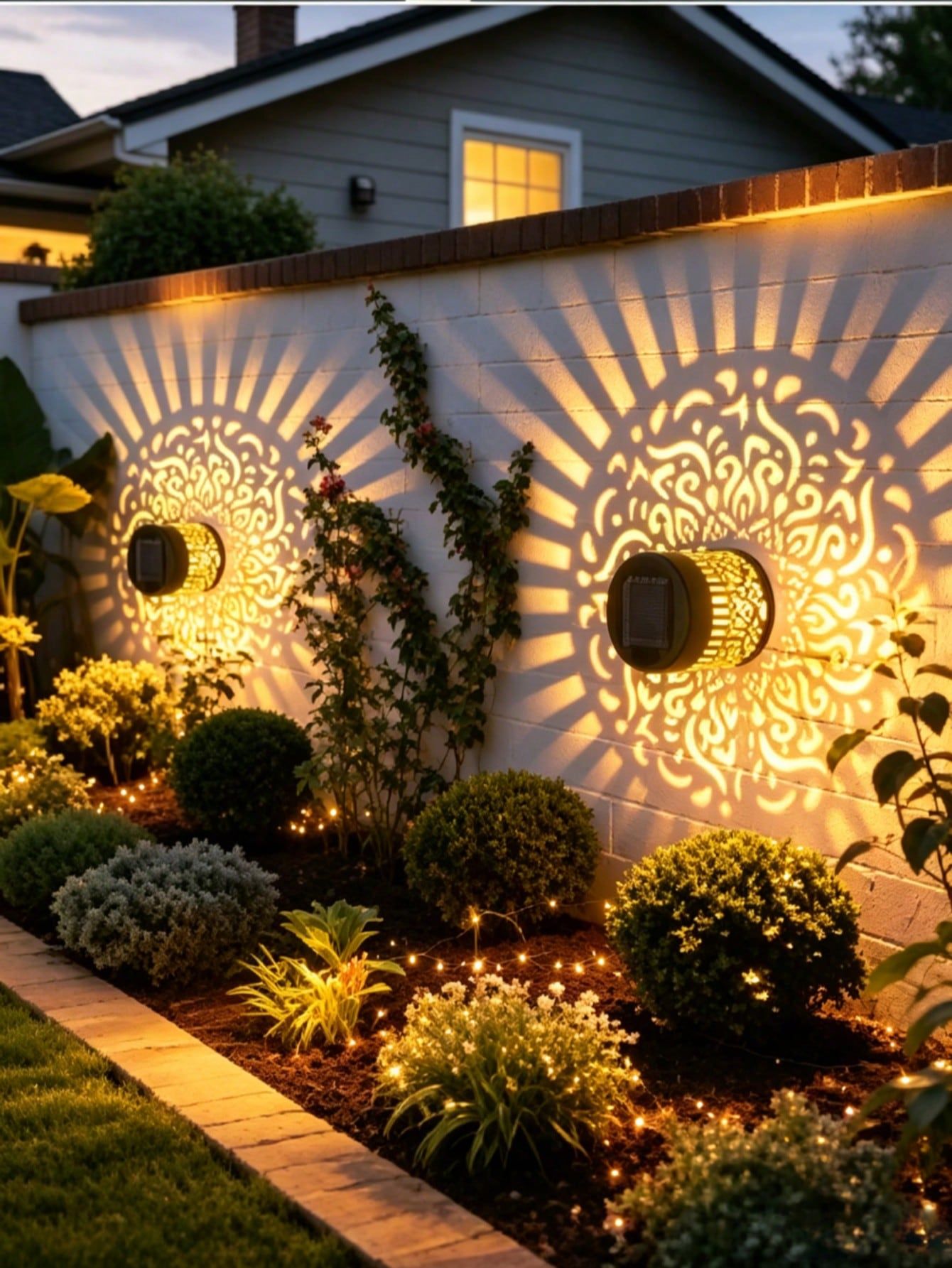 2 Pcs Solar Mandala Lamp, Openwork Wrought Iron Lamp, Solar Garden Decorative Lighting.