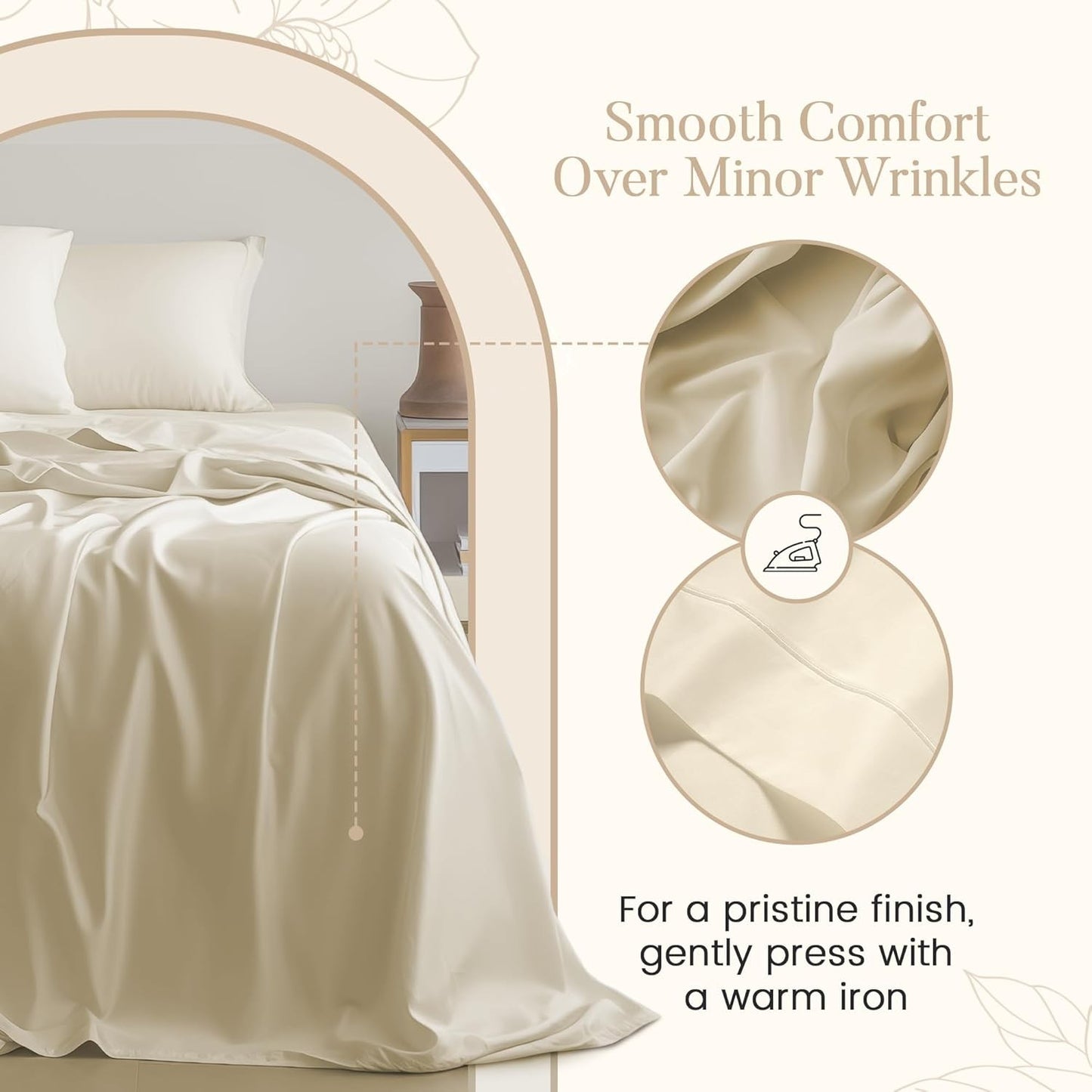100% Tencel King Sheet Set, Soft Breathable 300 Thread Count, Cooling Moisture-Wicking Sheets for Deep Mattresses