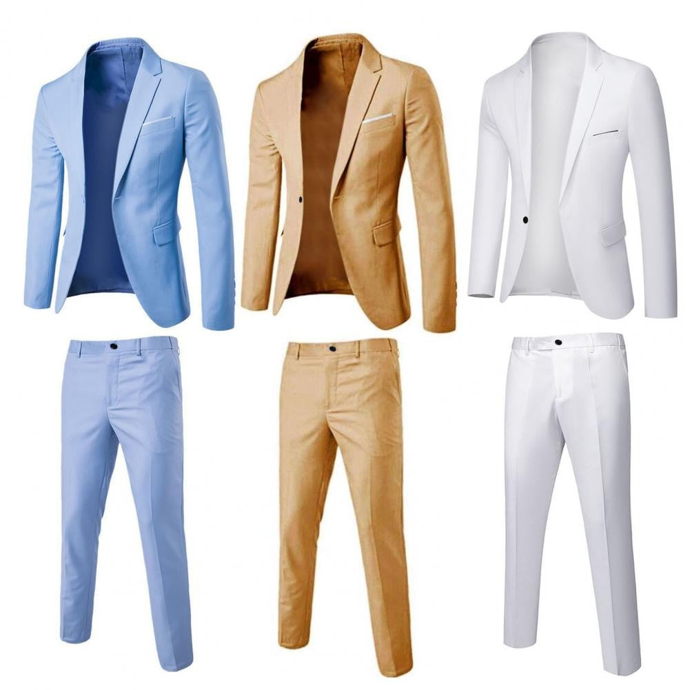 Blazer Pants Men Suit Korean Style Slim Fit Buttons Formal Suit Temperament Single breasted Spring Business Suit Pants