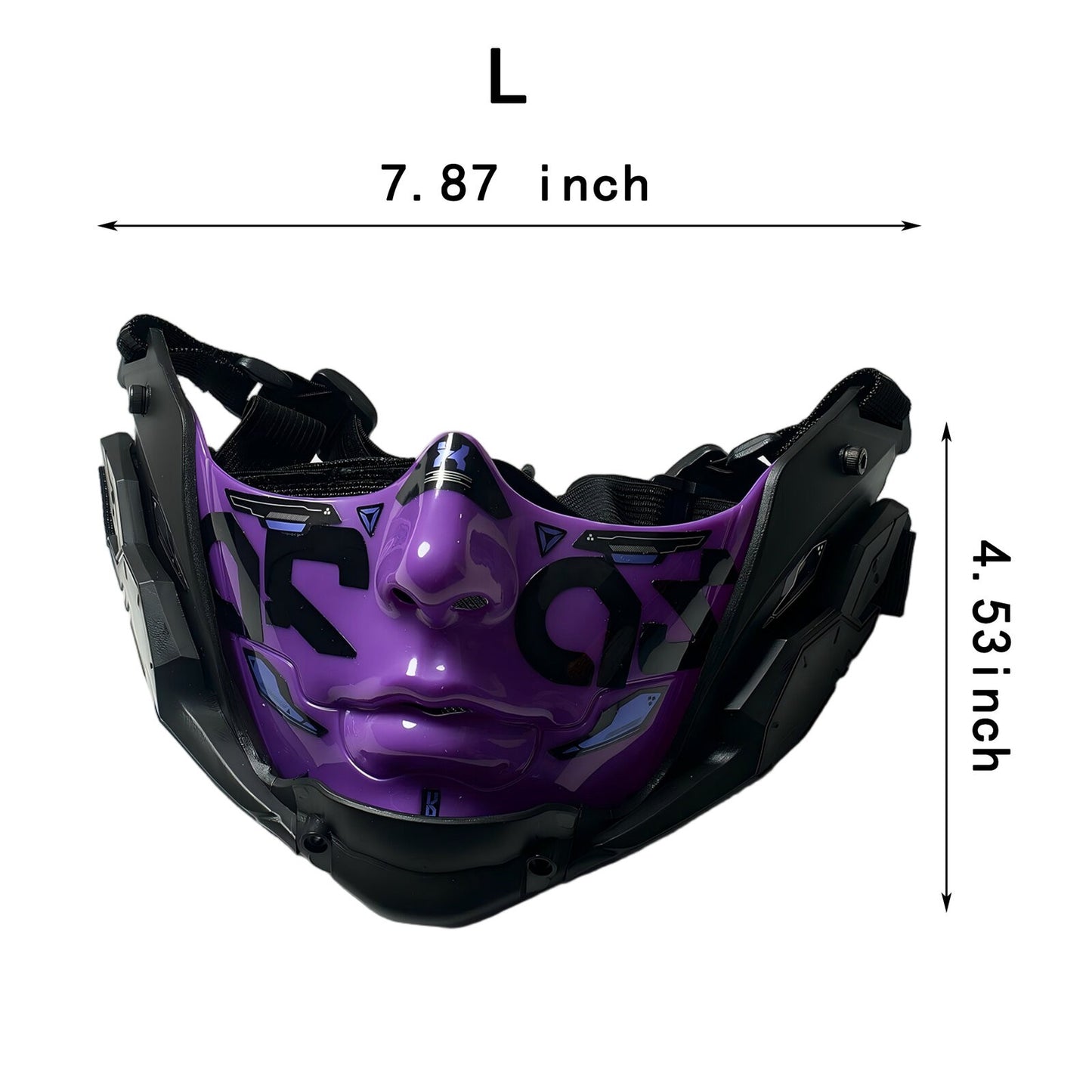 14 Color Two Sizes Cyberpunk Half Face Mask Halloween Cosplay Mask Adjustable Strap Breathable Comfort Party Costume Face Cover